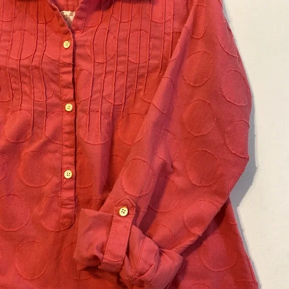 Isabella Sinclair Textured‎ Dot Mixed Fabric Top Size XS Pink Cottagecore - Picture 10 of 13